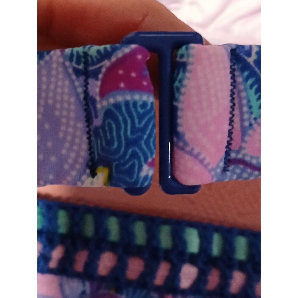 Victoria's Secret Bikini Set Blue Floral Distinctive Crochet Trim Detail M  NWOT - Picture 5 of 9